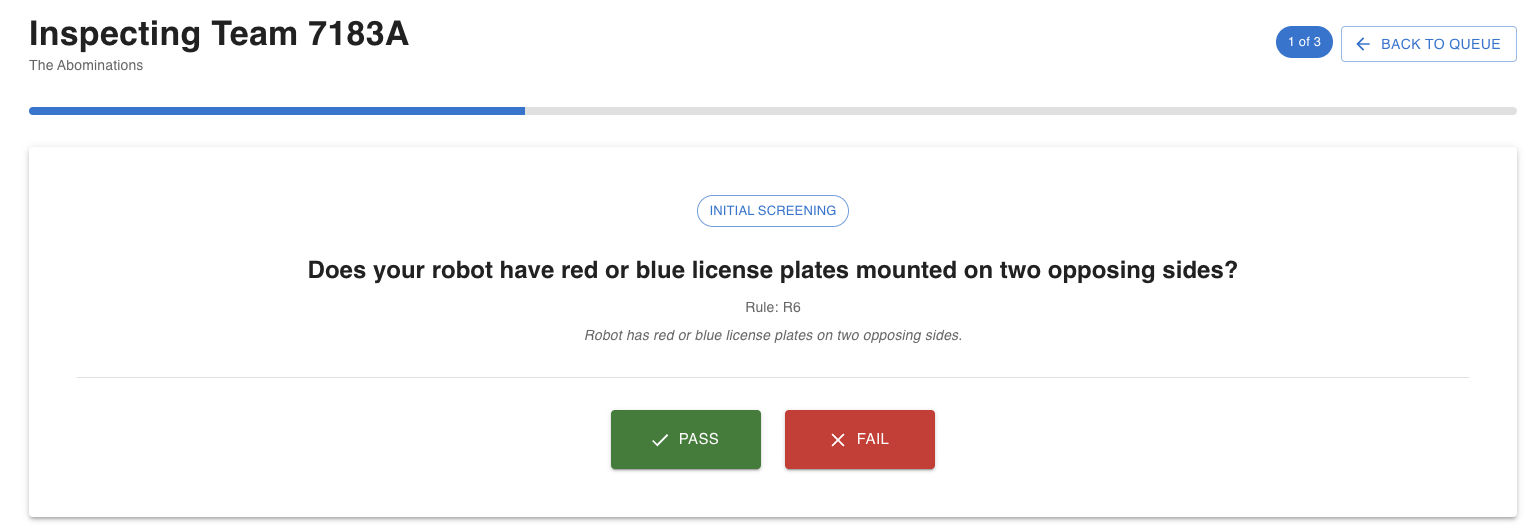 Inspection station screenshot